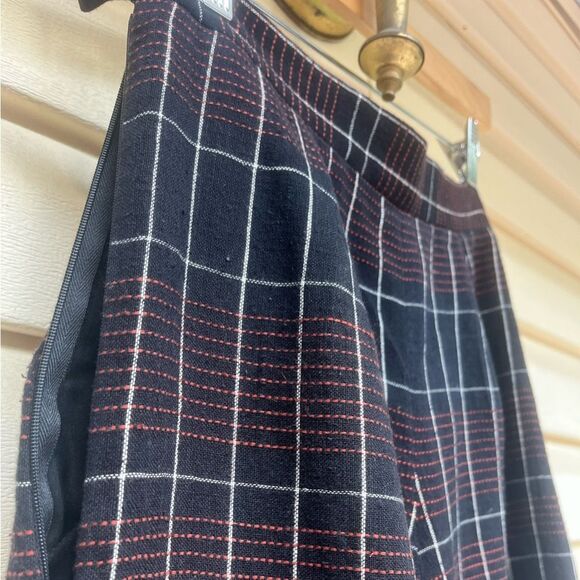 Arcana blue/purple/white geometrical pattern ankle,wide leg pants, side zipper,4 - Picture 4 of 8